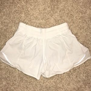 white Lululemon hotty hot  shorts
